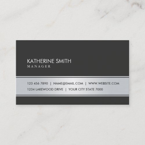 Professional Elegant Plain Simple Black and Silver Business Card Templates