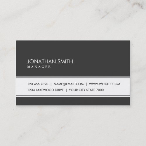 Professional Elegant Plain Simple Black and White Business Card