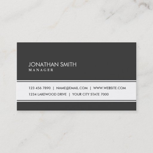 Customizable Professional Elegant Plain Simple Black and White Business Card