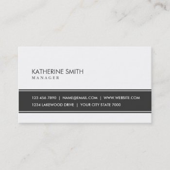 Professional Elegant Plain Simple Black And White Business Card by BusinessCardsProShop at Zazzle