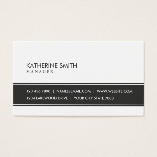 Professional Elegant Plain Simple Black And White Business Card