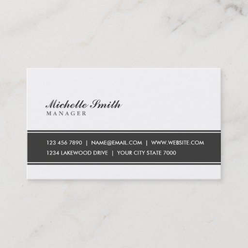Customizable Professional Elegant Plain Simple Black and White Business Card