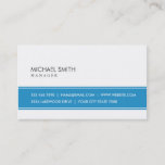 Professional Elegant Plain Simple Blue And White Business Card at Zazzle