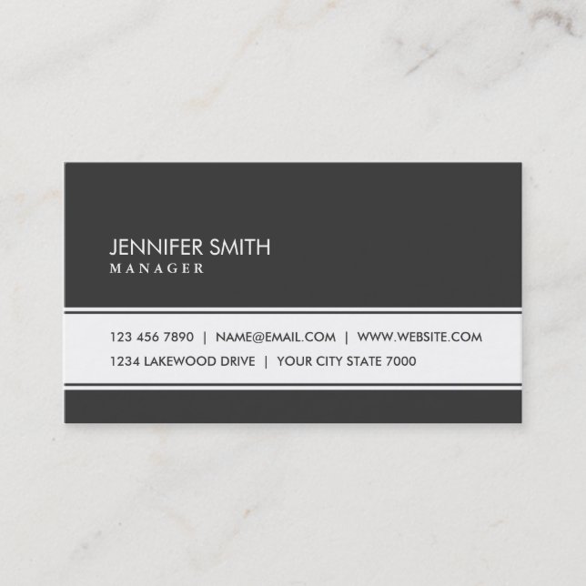 Professional Elegant Plain Simple Fashion Designer Business Card (Front)