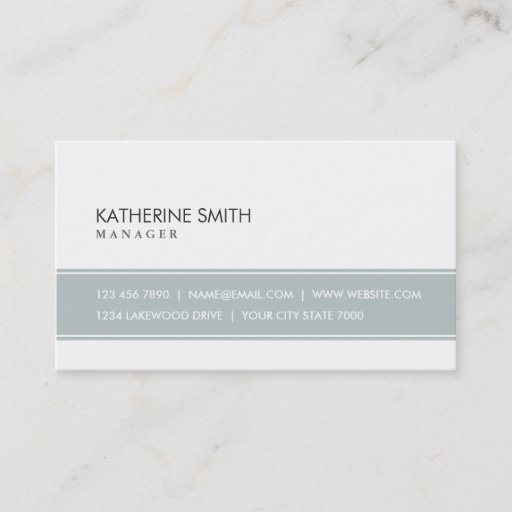 Customizable Professional Elegant Plain Simple Gray and White Business Card Templates