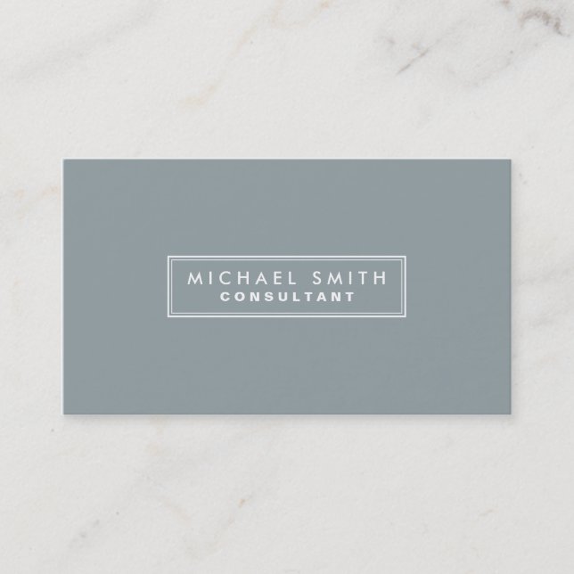 Professional Elegant Plain Simple Gray Business Card (Front)