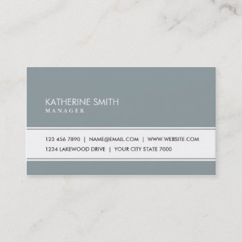 Professional Elegant Plain Simple Green Gray Business Card by BusinessCardsProShop at Zazzle