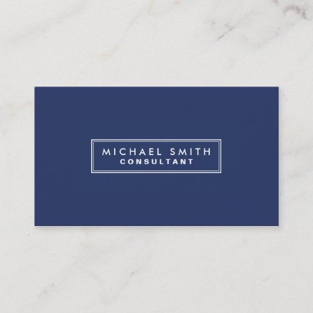Professional Elegant Plain Simple Modern Blue Business Card