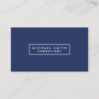 Professional Elegant Plain Simple Modern Blue Business Card