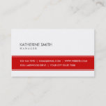Professional Elegant Plain Simple Red And White Business Card at Zazzle