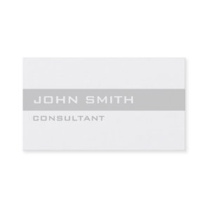 Professional Elegant Plain Simple White Modern Business Card