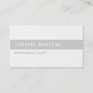 Professional Elegant Plain Simple White Modern Business Card