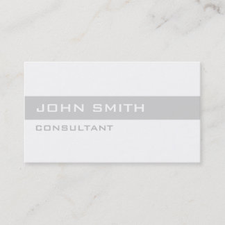 Professional Elegant Plain Simple White Modern Business Card