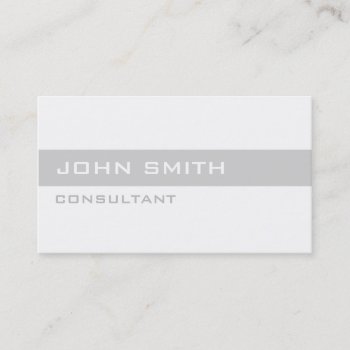 Professional Elegant Plain Simple White Modern Business Card by Lamborati at Zazzle
