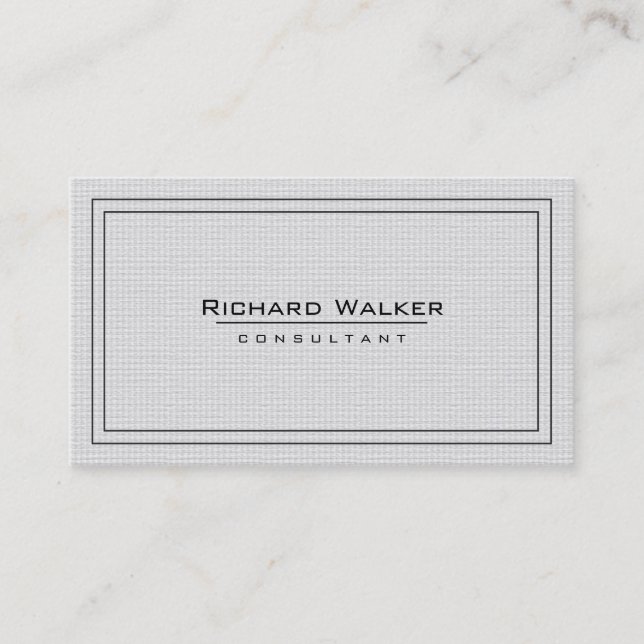 Professional Elegant Plain White Square Boarder Business Card (Front)