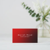 Professional Elegant Red Black Minimalist Modern Business Card (Standing Front)