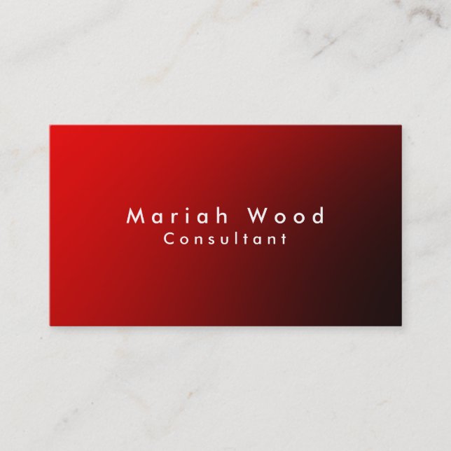Professional Elegant Red Black Minimalist Modern Business Card (Front)