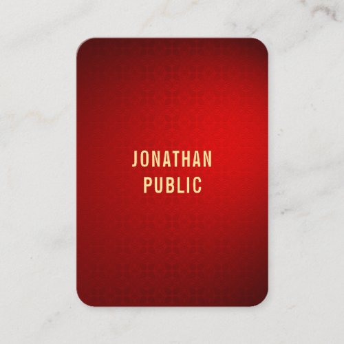 Professional Elegant Red Damask Gold Text Template Business Card