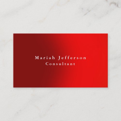 Professional Elegant Red Minimalist Modern Business Card