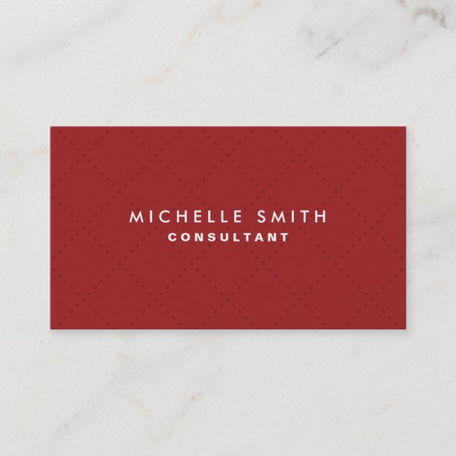 Professional Elegant Red Plain Makeup Artist Business Card (Front)