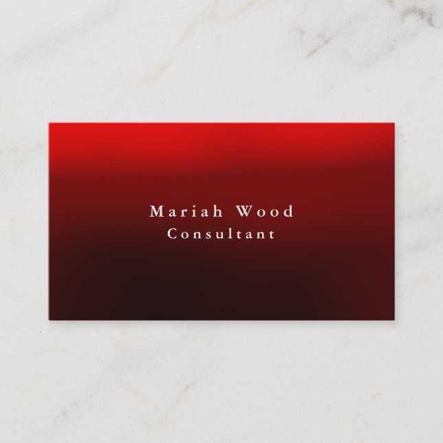Professional Elegant Red White Minimalist Modern Business Card (Front)