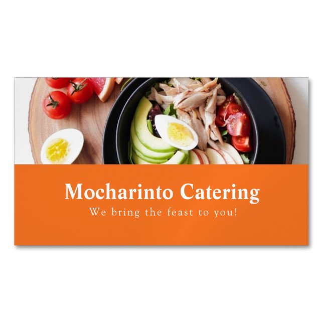 Professional Elegant restaurant Catering and chef  Business Card Magnet (Front)