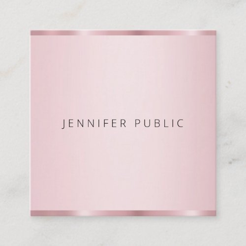 Professional Elegant Rose Gold Color Template Square Business Card