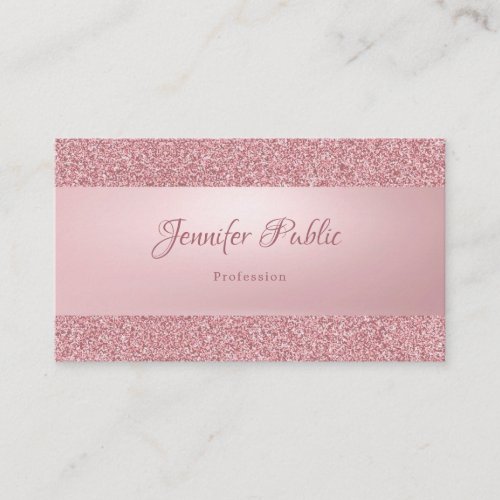 Professional Elegant Rose Gold Glitter Modern Business Card