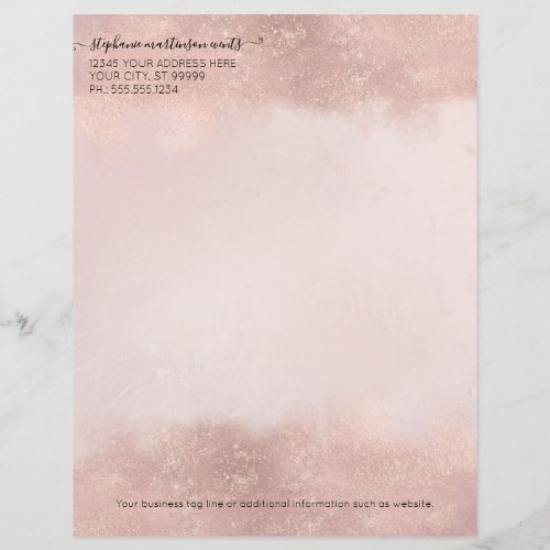 Professional Elegant Rose Gold Small Business Letterhead