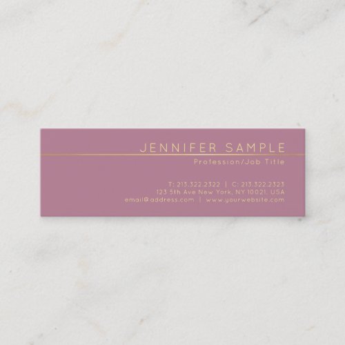 Professional Elegant Silk Finish Modern Luxury Mini Business Card