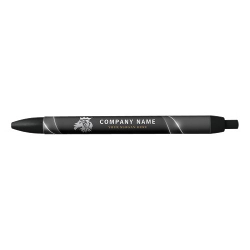  Professional Elegant Silver Lion Logo  Black Ink Pen