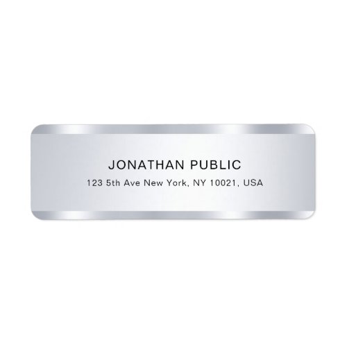 Professional Elegant Silver Look Template Modern Label