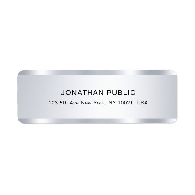 Professional Elegant Silver Look Template Modern Label (Front)