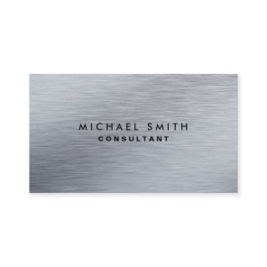 Professional Elegant Silver Metal Modern Plain Business Card