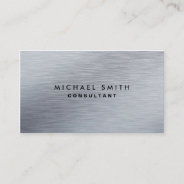 Professional Elegant Silver Metal Modern Plain Business Card at Zazzle