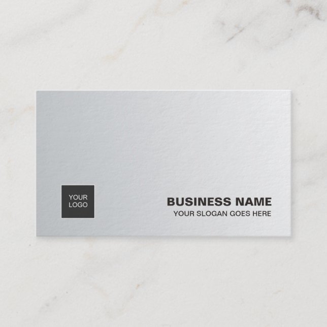 Professional Elegant Silver Simple Chic Luxury Business Card (Front)