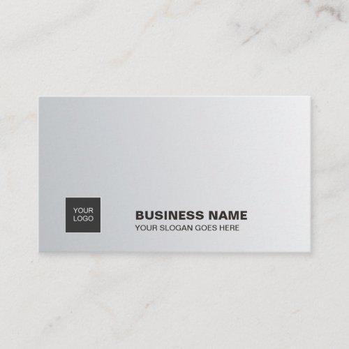 Professional Elegant Silver Simple Chic Plain Business Card