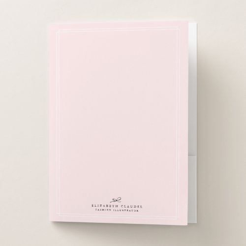 Professional Elegant Simple Blush Black Bow Pocket Folder