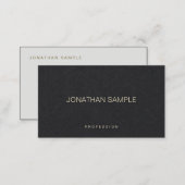 Professional Elegant Simple Creative Black Luxury Business Card (Front/Back)