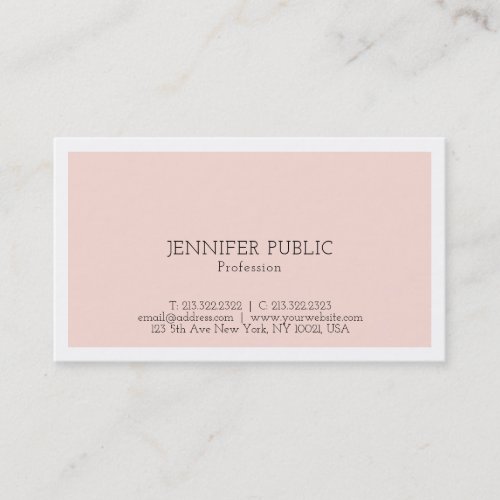 Professional Elegant Simple Design Blush Pink Business Card