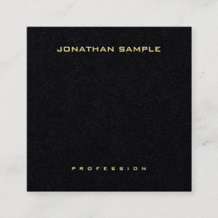 Professional Elegant Simple Design Gold Name Text Square Business Card