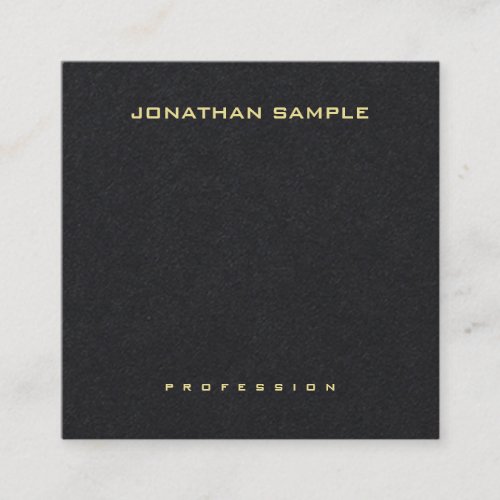 Professional Elegant Simple Design Gold Name Text Square Business Card