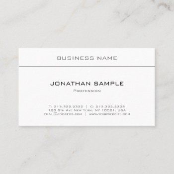 Professional Elegant Simple Design Modern Plain Business Card by art_grande at Zazzle