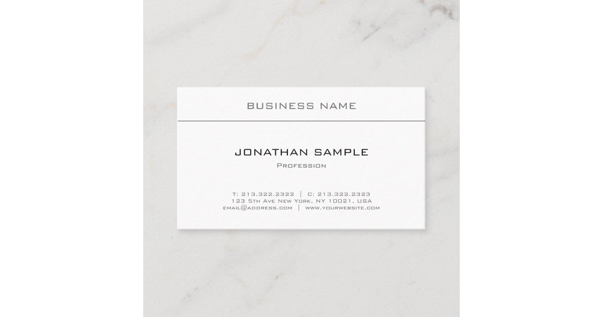 Professional Elegant Simple Design Modern Plain Business Card | Zazzle