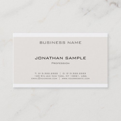 Professional Elegant Simple Design Modern Plain Business Card