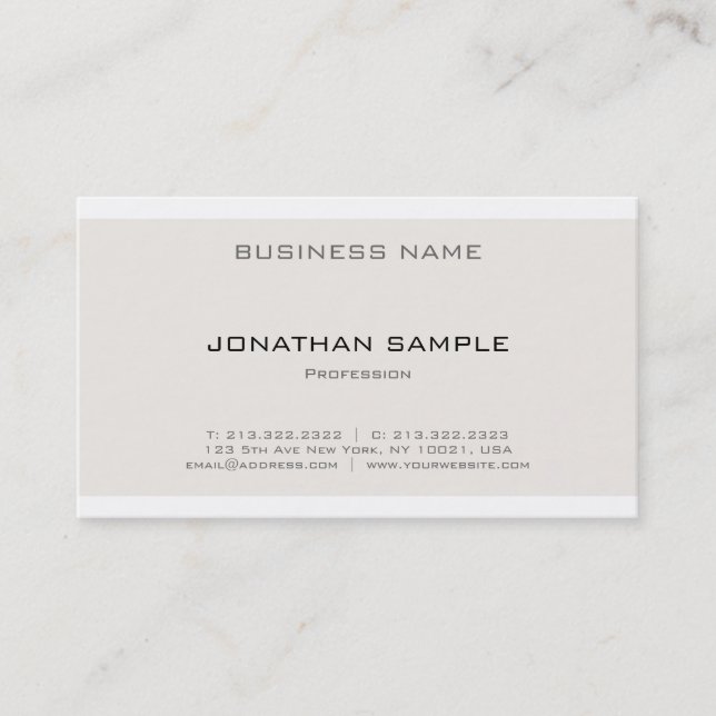 Professional Elegant Simple Design Modern Plain Business Card (Front)