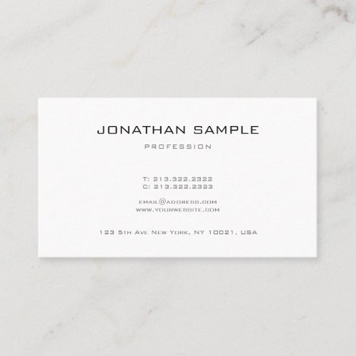 Professional Elegant Simple Design Modern Plain Business Card