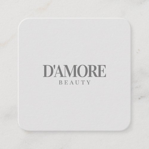 Professional Elegant Simple Minimal Gray and White Square Business Card
