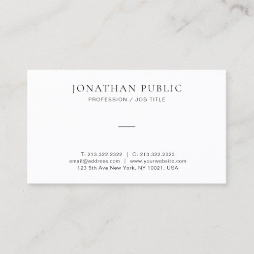 Professional Elegant Simple Modern Minimalist Business Card