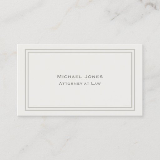 Customizable Professional Elegant Simple Plain Attorney Cream Business Card Template